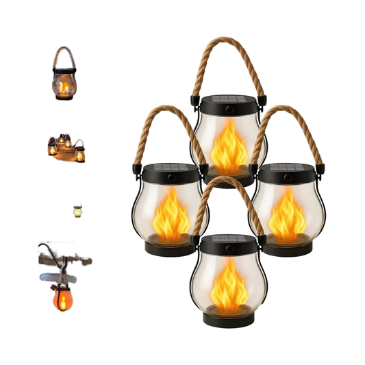 Linterna Solar con Efecto de Llama Bailarina