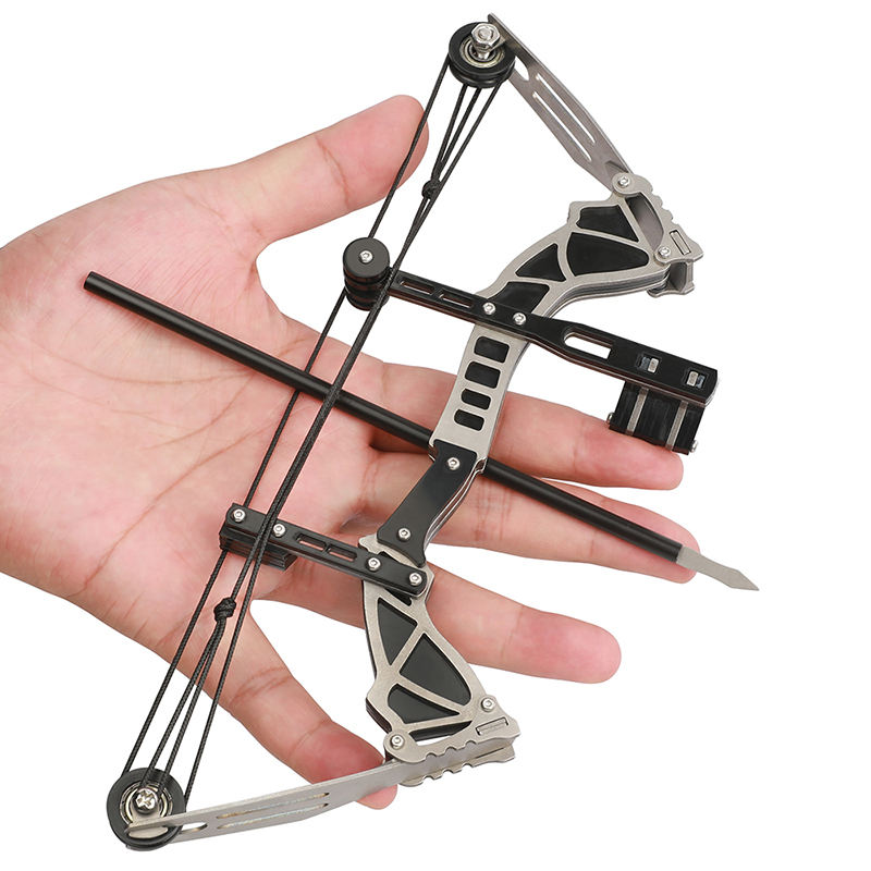 🏹⚙️✨ PIAO YU Mini Arco Compuesto de Acero Inoxidable | Arco de Poleas de Gran Potencia | Tiro al Aire Libre