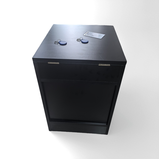 Mesita de Noche Moderna con Caja Fuerte Oculta y Cerradura NFC
