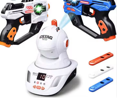 PISTOLA LÁSER DE JUGUETE CON PROYECTOR Y PANTALLA LED