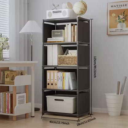 Armario de 4 Niveles con Barra para Colgar 🧥📦 | Organizador Independiente, Fácil de Montar y Ahorra Espacio