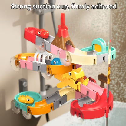 Pista de Agua de Bricolaje para Niños | Tobogán + Bloques de Construcción para Baño