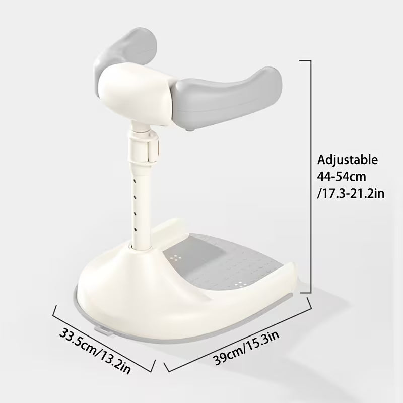 Soporte de Ducha Ajustable con Base Antideslizante | Torre de Baño para Bebés • Altura Personalizable • Escalones Seguros • Asiento Integrado • Comodidad y Estabilidad