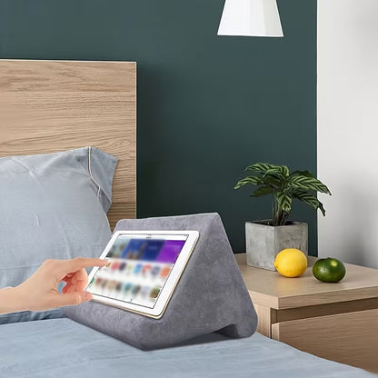 ALMOHADA DE ESPONJA SOPORTE PARA TABLETA – COJÍN ERGONÓMICO PARA IPAD, SAMSUNG, HUAWEI Y TELÉFONOS
