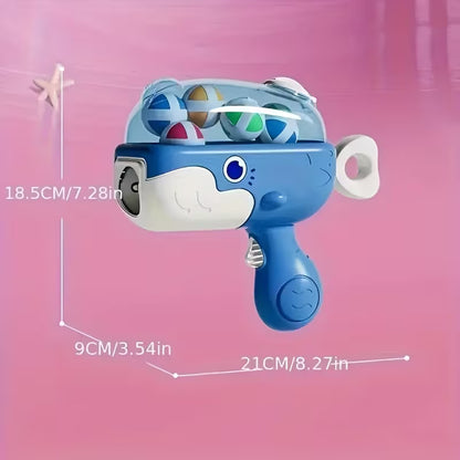 Blaster de Burbujas Ballena | Máquina Automática sin Baterías • Operación de Un Toque • Seguro y No Tóxico • Diversión para Niños 3+ • Juguete Sensorial y Exterior