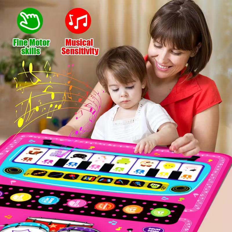 Tapete Musical Infantil con Piano + Batería | Juguete Interactivo Educativo para la Primera Infancia