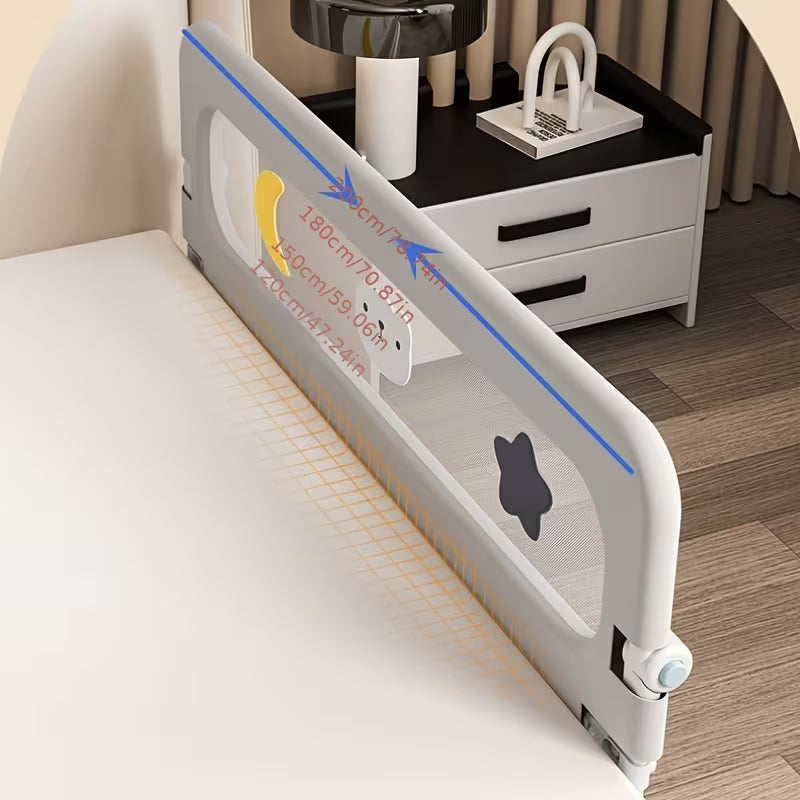 Barandilla Plegable para Cama | Protector Anticaídas • Compatible con Cama Doble, Queen y Full Size • Seguridad Nocturna • Fácil de Instalar y Guardar