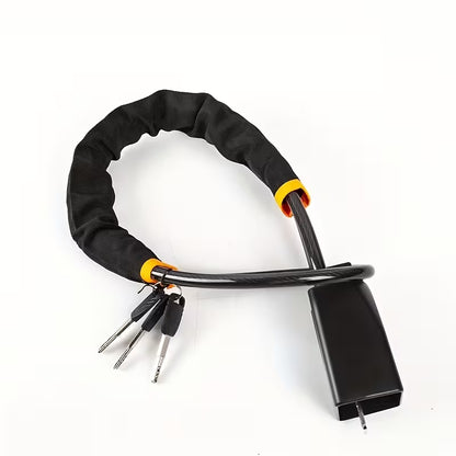 BLOQUEO DE VOLANTE SINODIVING – ANTIRROBO UNIVERSAL CON CABLE DE ACERO GRUESO Y HEBILLA DE SEGURIDAD