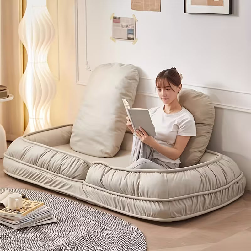 Sofá Convertible 2 en 1 Moderno 🤍🧸 | Asiento Plegable con Espuma Viscoelástica &amp; Diseño Perezoso