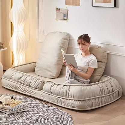 Sofá Convertible 2 en 1 Moderno 🤍🧸 | Asiento Plegable con Espuma Viscoelástica &amp; Diseño Perezoso