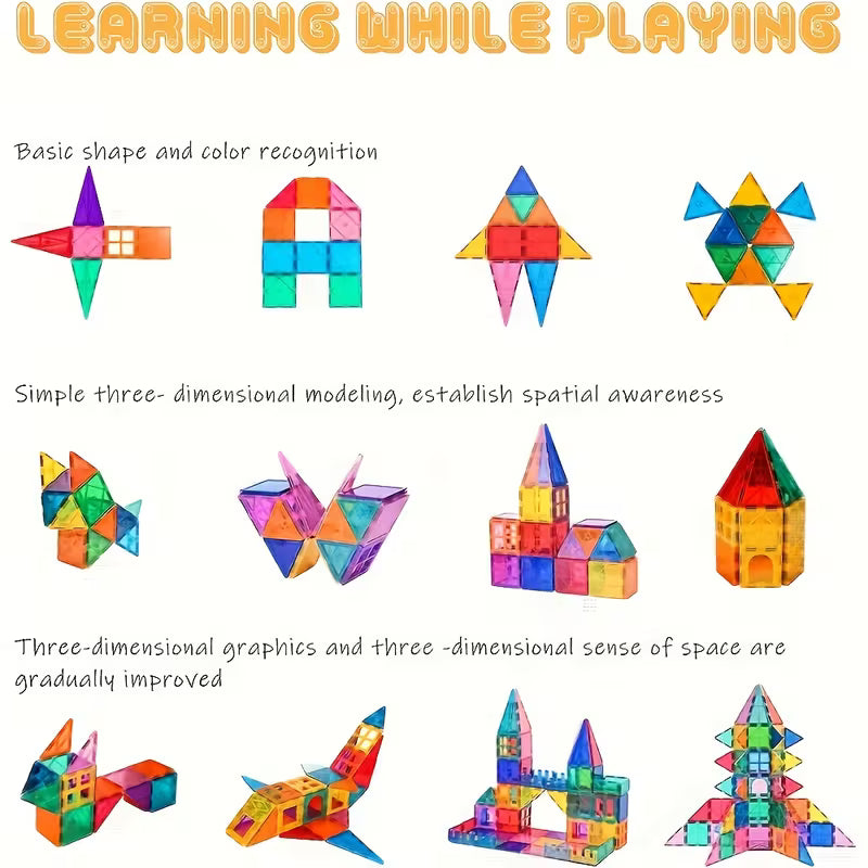 🧲🌈🧠 Bloques Magnéticos Educativos Coloridos | Juguetes Magnéticos para Niños