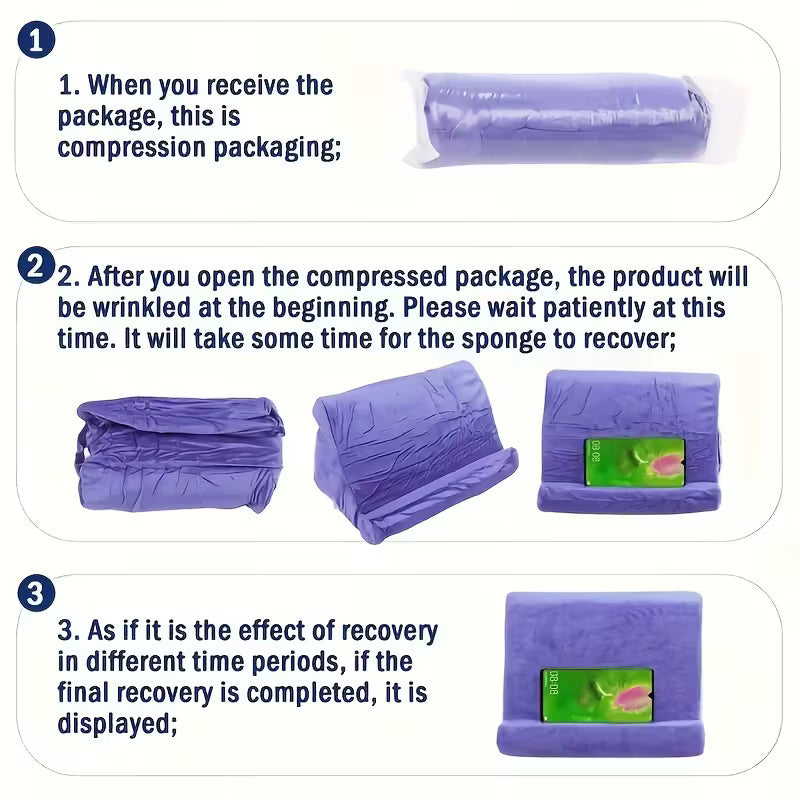 ALMOHADA DE ESPONJA SOPORTE PARA TABLETA – COJÍN ERGONÓMICO PARA IPAD, SAMSUNG, HUAWEI Y TELÉFONOS