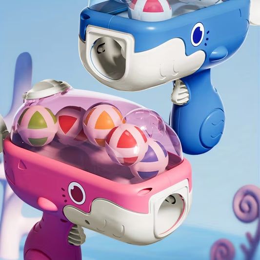 Blaster de Burbujas Ballena | Máquina Automática sin Baterías • Operación de Un Toque • Seguro y No Tóxico • Diversión para Niños 3+ • Juguete Sensorial y Exterior