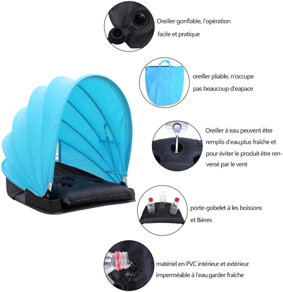 SOMBRILLA POP PORTÁTIL AJUSTABLE PARA PLAYA – REFUGIO INSTANTÁNEO CON ESTUCHE