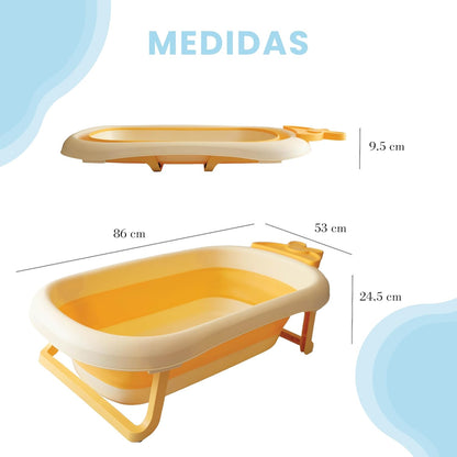 Bañera Plegable Grande con Soporte Antideslizante