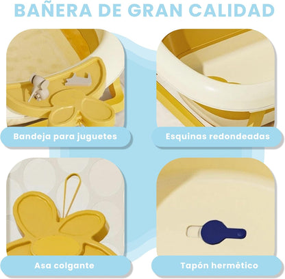 Bañera Plegable Grande con Soporte Antideslizante
