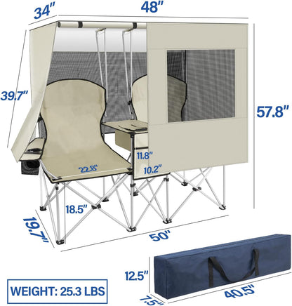 Silla Doble con Toldo y Hielera