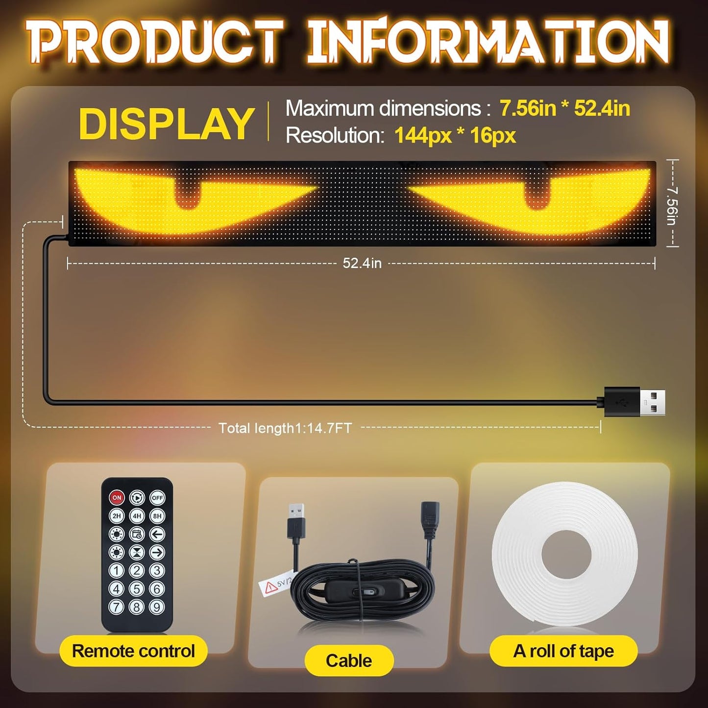 PANEL DE LUCES LED DIABLO PARA AUTOMOVILES Y CAMIONES|+100 EFECTOS