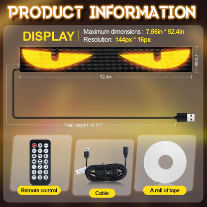 PANEL DE LUCES LED DIABLO PARA AUTOMOVILES Y CAMIONES|+100 EFECTOS
