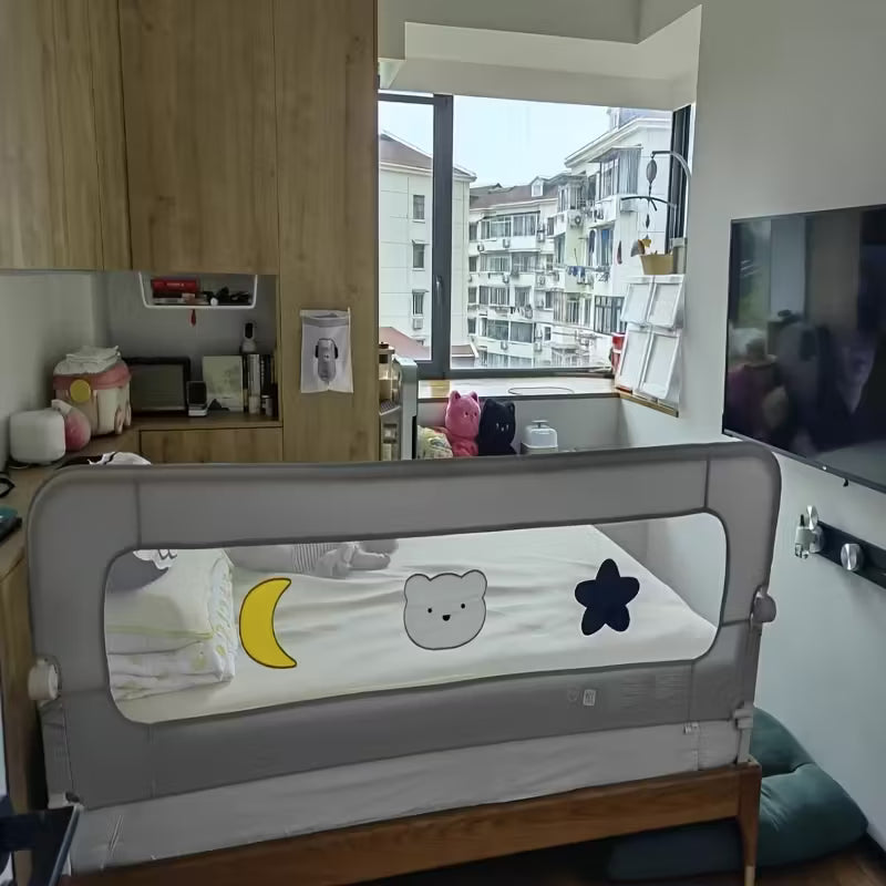 Barandilla Plegable para Cama | Protector Anticaídas • Compatible con Cama Doble, Queen y Full Size • Seguridad Nocturna • Fácil de Instalar y Guardar