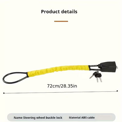BLOQUEO DE VOLANTE SINODIVING – ANTIRROBO UNIVERSAL CON CABLE DE ACERO GRUESO Y HEBILLA DE SEGURIDAD