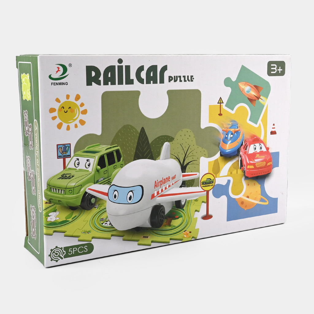 Rompecabezas de Tren y Avión Eléctrico para Niños | Ensamblaje Libre • Mapa de Ciudad • Plástico Resistente • Juego Educativo y Creativo