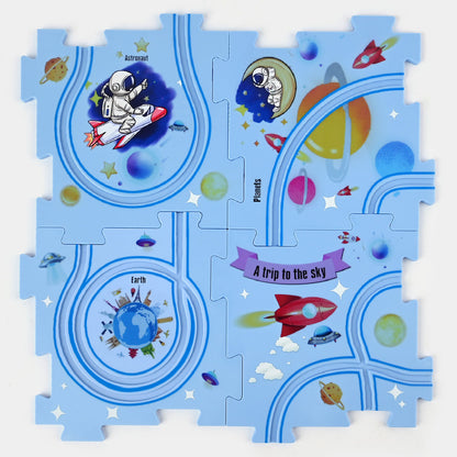 Rompecabezas de Tren y Avión Eléctrico para Niños | Ensamblaje Libre • Mapa de Ciudad • Plástico Resistente • Juego Educativo y Creativo