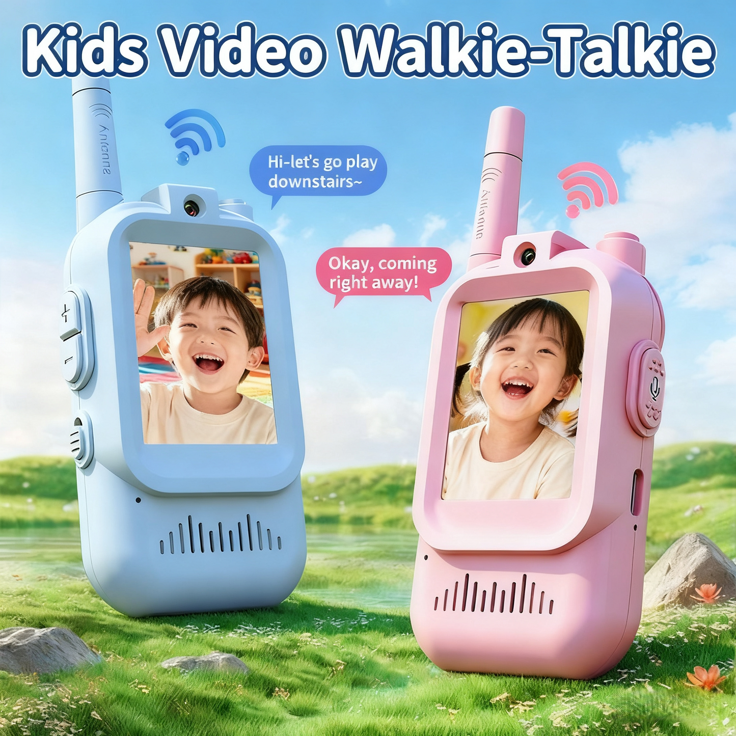 Walkie Talkies de Video para Niños | Radio de Dos Vías con Cámara y Alcance de 1500 Pies | Diversión y Comunicación para 3 a 12 Años