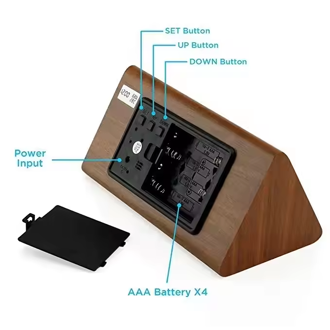 Reloj Digital LED de Madera