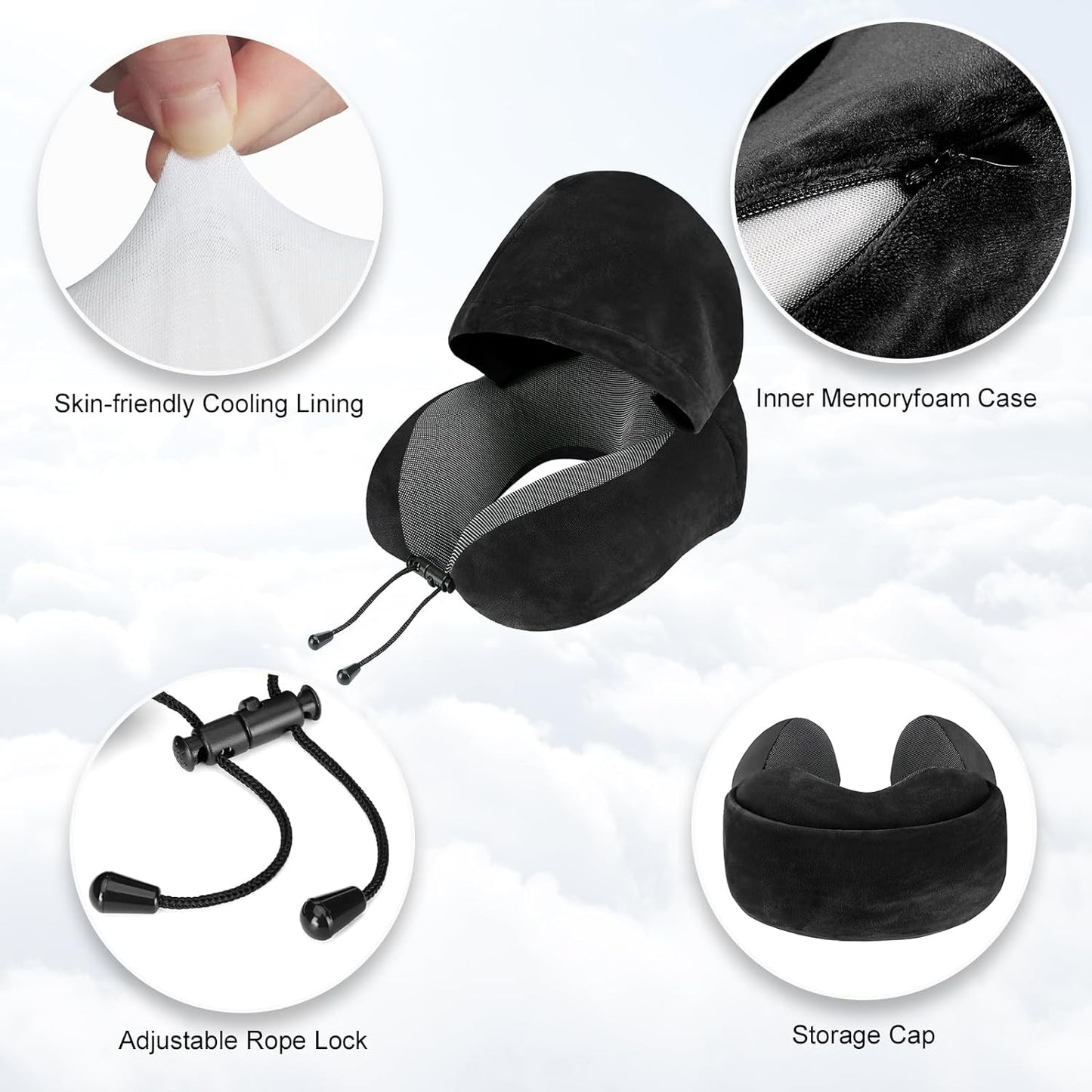 almohada ergonómica en forma de U