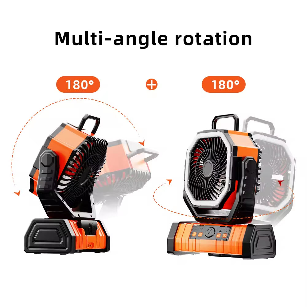 Ventilador Portátil Recargable 20000mAh con Luz LED