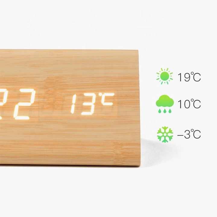 Reloj Digital LED de Madera