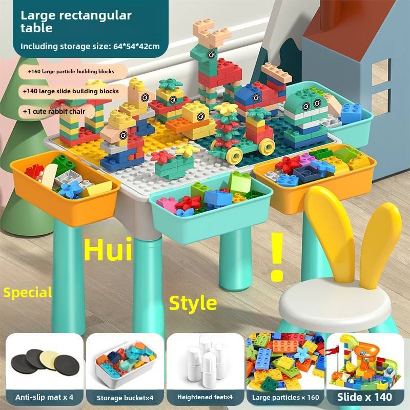 🧩🧱✨ Mesa de Bloques de Construcción Multifuncional | Juguete Educativo de Partículas Grandes | Compatible con LEGO