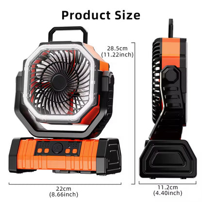 Ventilador Portátil Recargable 20000mAh con Luz LED