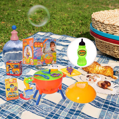 🍖🫧✨ Juguete de Burbujas de Barbacoa | Parrilla de Burbujas Eléctrica con Múltiples Moldes | Juego Infantil al Aire Libre