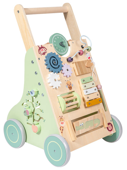 Andador de Madera para Bebés – Cochecito de Empuje y Tracción para Aprendizaje Temprano