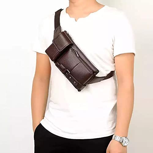 Bandolera de Cuero para Hombre | Bolso Cruzado Impermeable para Pecho y Hombro