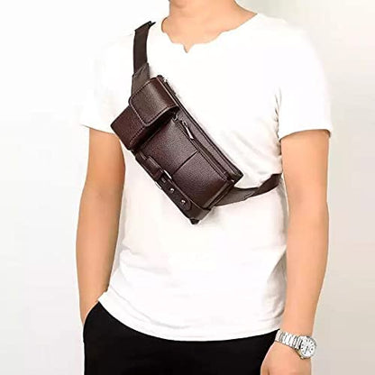 Bandolera de Cuero para Hombre | Bolso Cruzado Impermeable para Pecho y Hombro