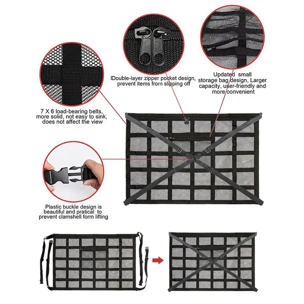 Bolsa de Almacenamiento para Techo de Coche — Red Interior de Carga Transpirable, Segura y de Gran Capacidad
