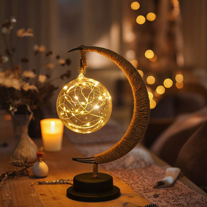 Luz Decorativa LED “Eid Mubarak” en Forma de Luna y Estrella