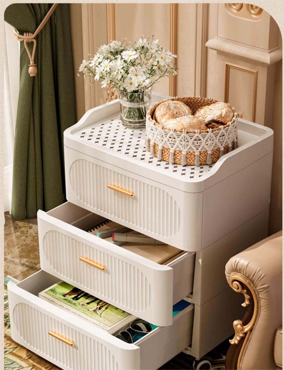 Mesa de Noche Multiusos con Ruedas