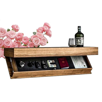 Estante de Pared Personalizado con Compartimento Oculto – Mueble Flotante de Madera con Almacenamiento Discreto