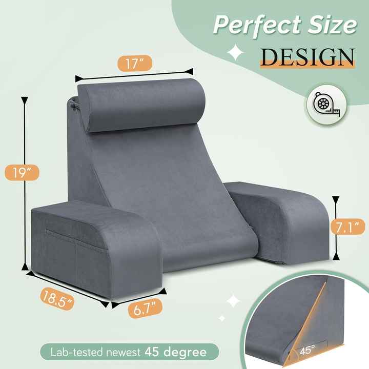 almohada de cuña con reposabrazos