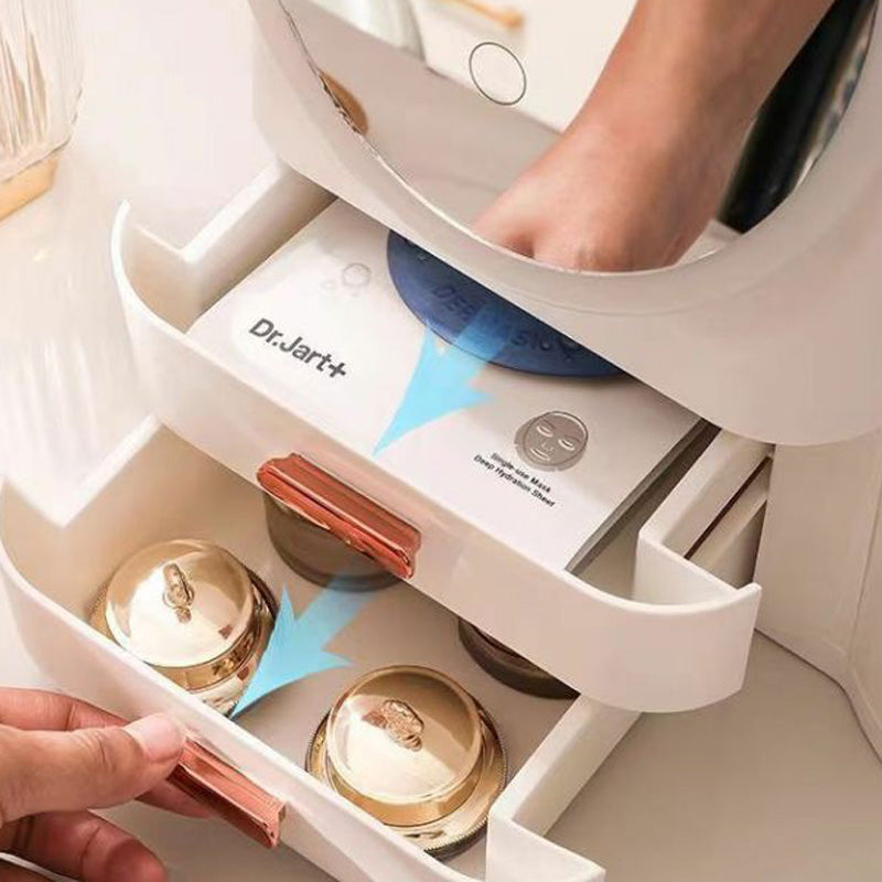 Caja de Almacenamiento de Cosméticos con Espejo LED