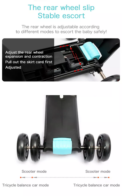 Triciclo Multifuncional 3 en 1 para Bebés | Scooter • Correpasillos • Patineta de 3 Ruedas • Evolutivo • Estable • Ideal para Primera Movilidad