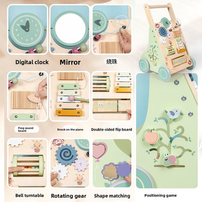 Andador de Madera para Bebés – Cochecito de Empuje y Tracción para Aprendizaje Temprano