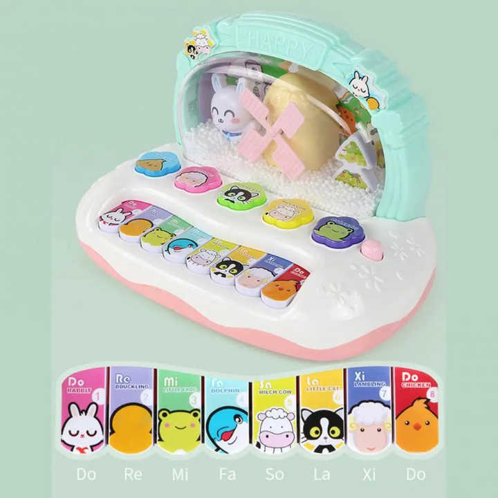 Teclado musical copo de nieve con molino