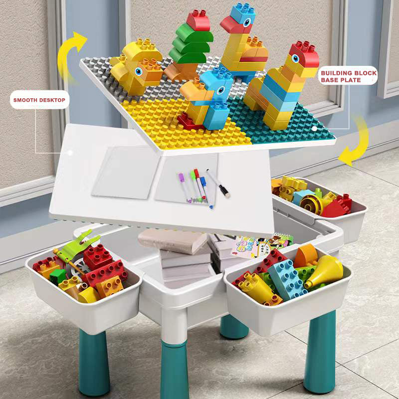🧩🧱✨ Mesa de Bloques de Construcción Multifuncional | Juguete Educativo de Partículas Grandes | Compatible con LEGO