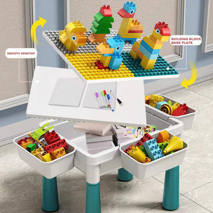🧩🧱✨ Mesa de Bloques de Construcción Multifuncional | Juguete Educativo de Partículas Grandes | Compatible con LEGO