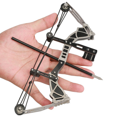 🏹⚙️✨ PIAO YU Mini Arco Compuesto de Acero Inoxidable | Arco de Poleas de Gran Potencia | Tiro al Aire Libre
